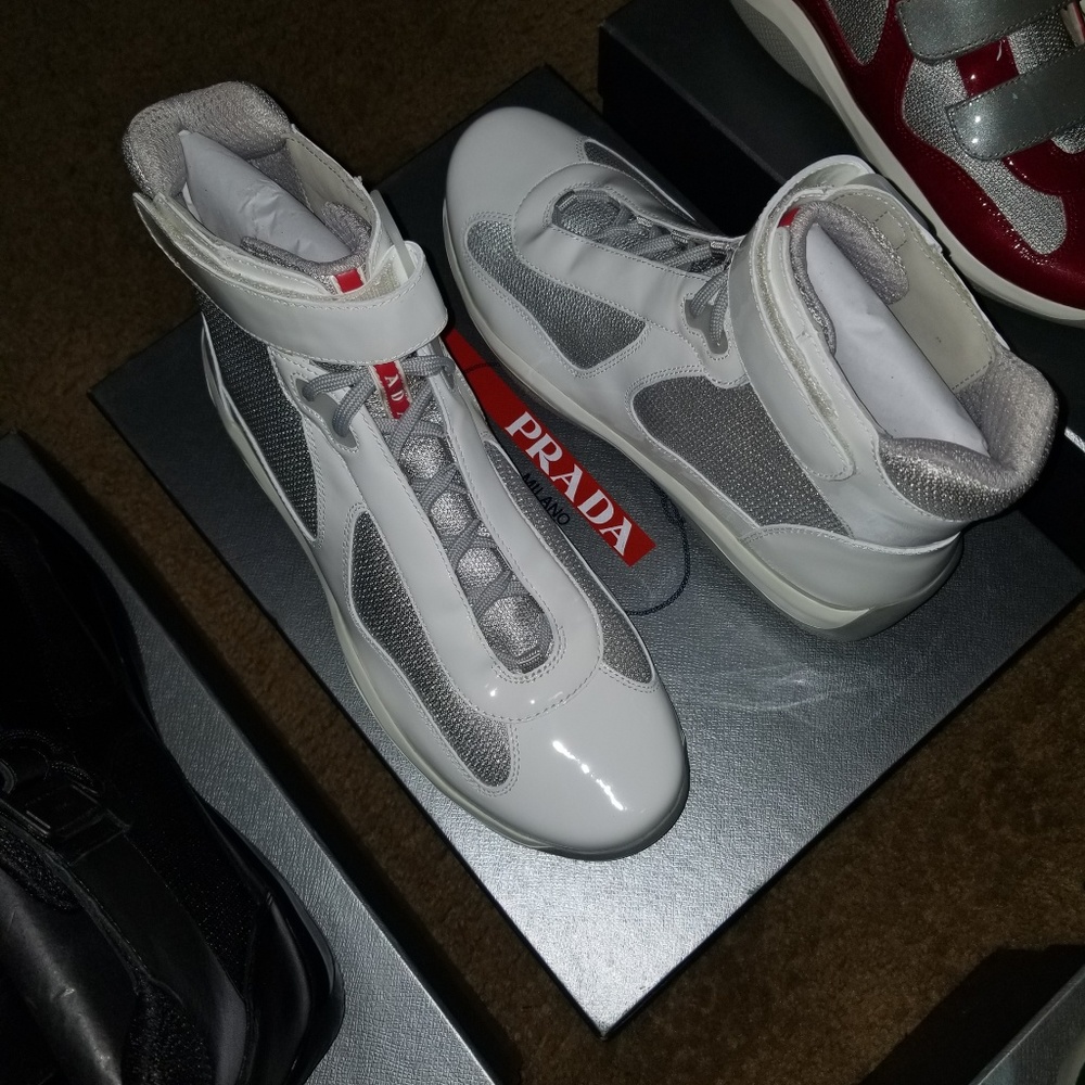 NIB 100% Auth Prada Leather and Mesh Trainer